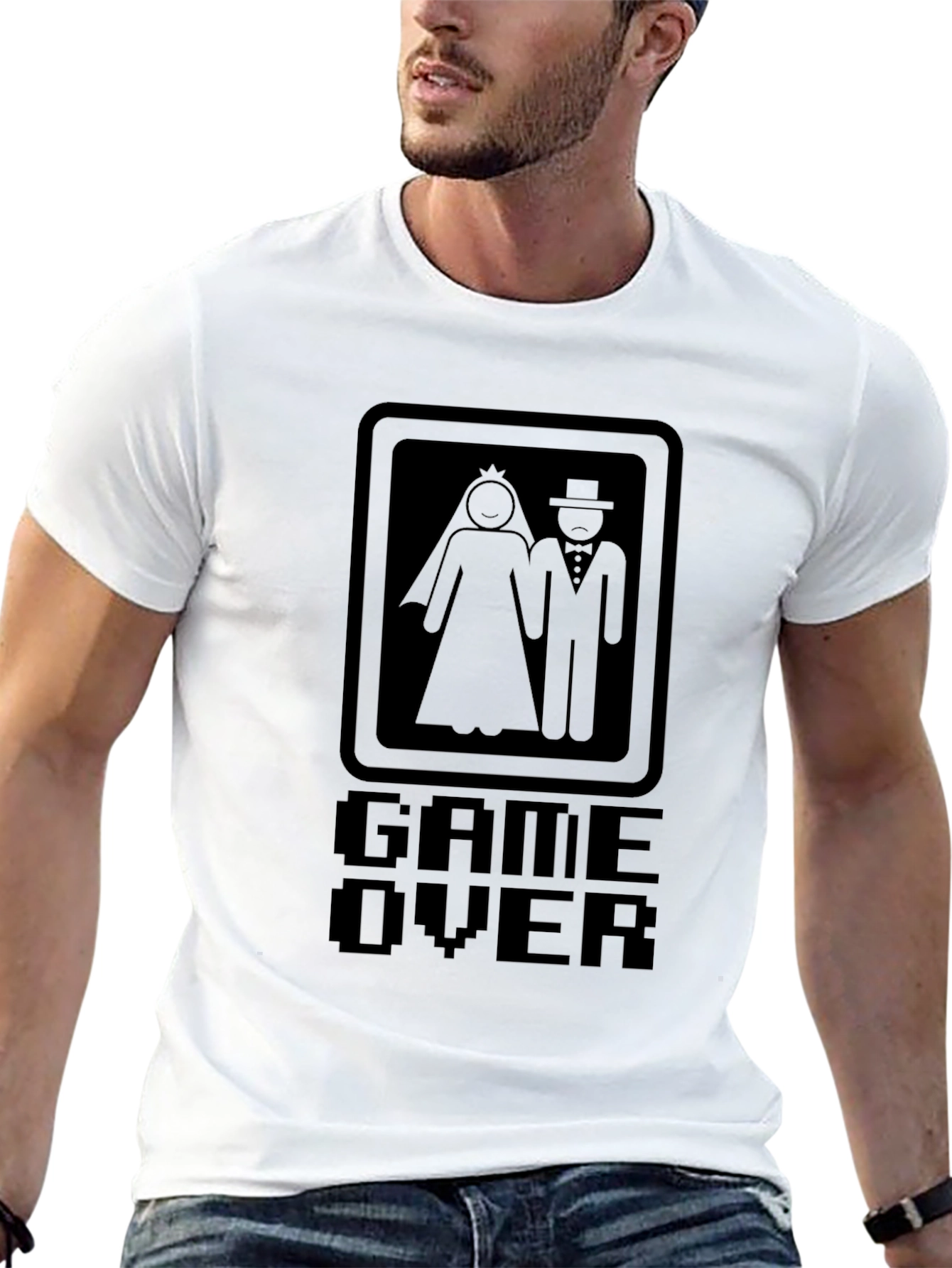 Game Over Bride & Groom Black T-Shirt