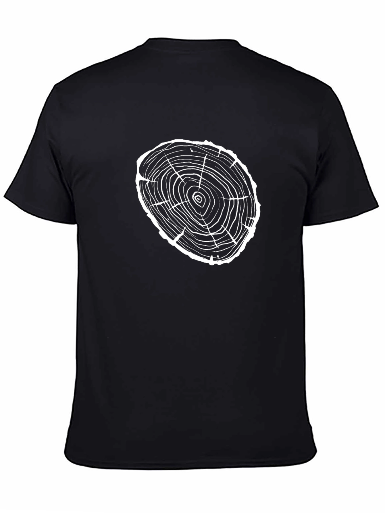 Tree Ring Graphic Tee - Black Cotton T-Shirt