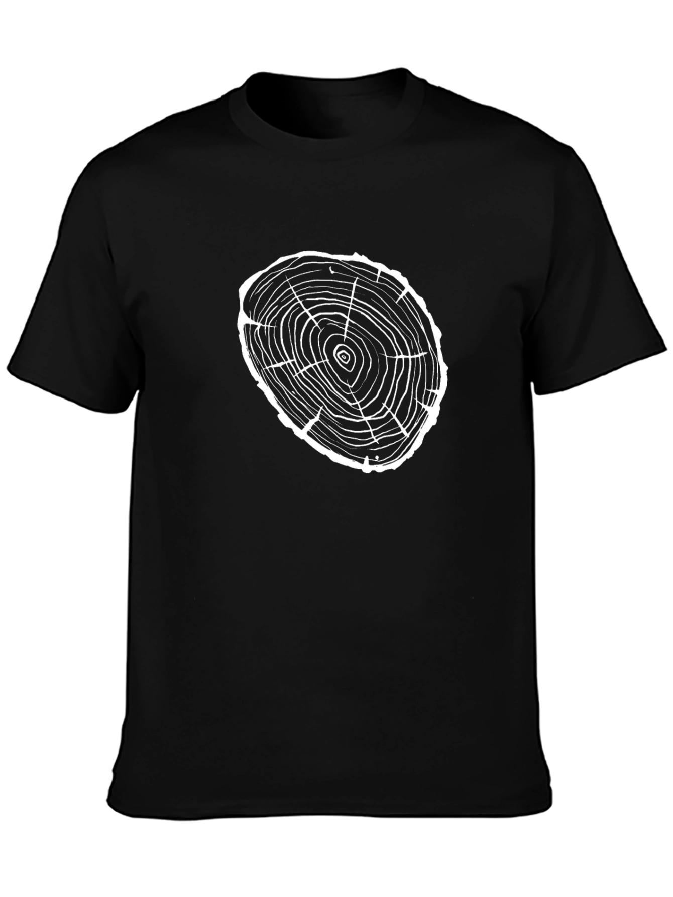 Tree Ring Graphic Tee - Black Cotton T-Shirt