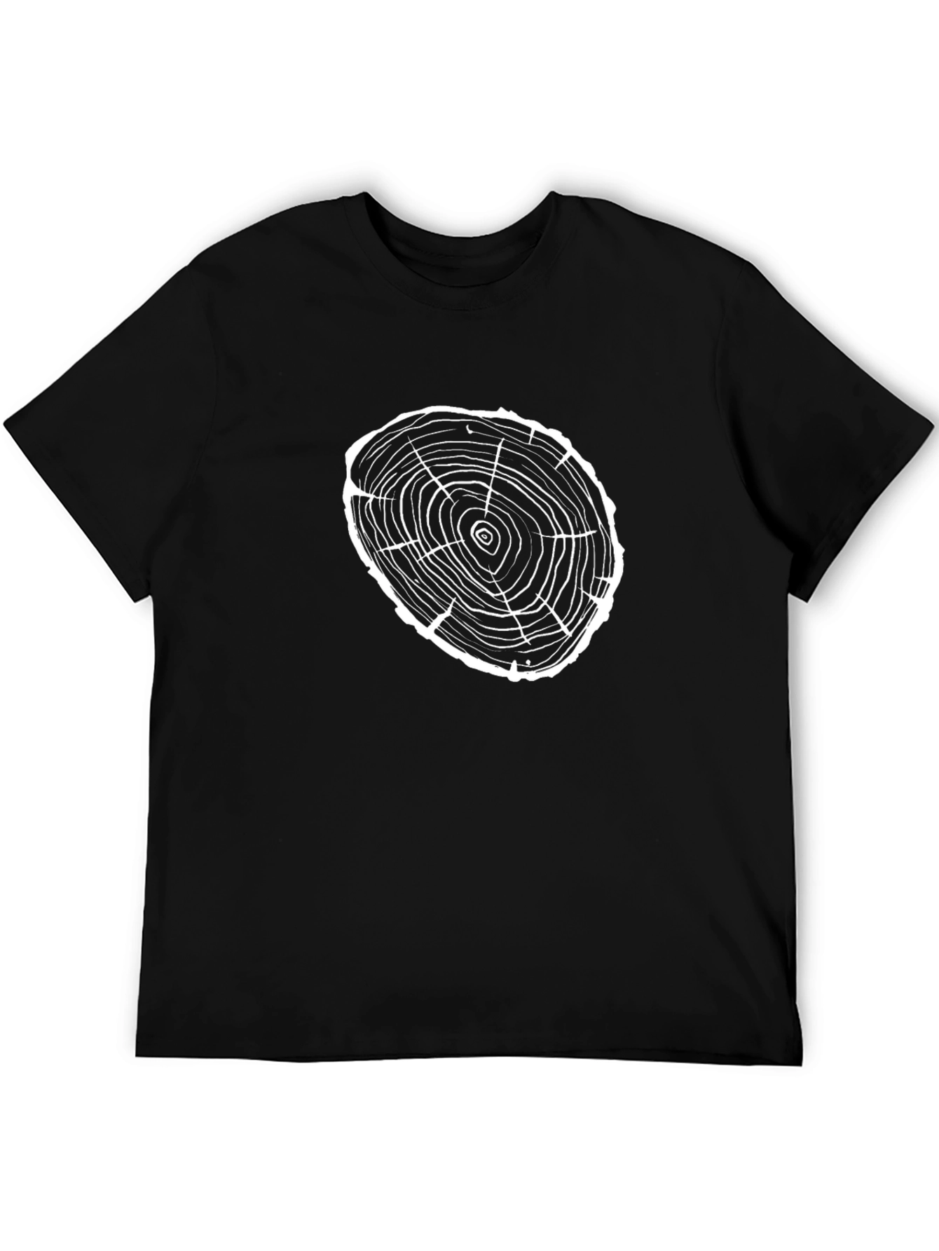 Tree Ring Graphic Tee - Black Cotton T-Shirt