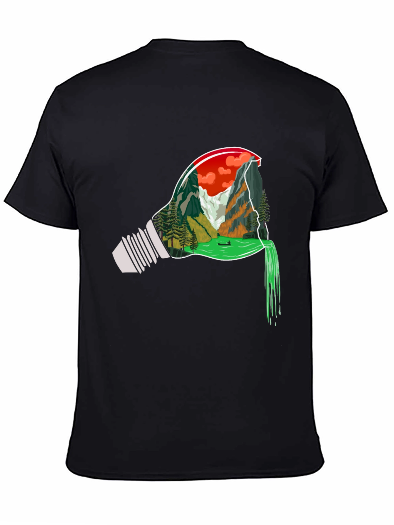 Nature Bulb Graphic Tee - Mens Black T-Shirt