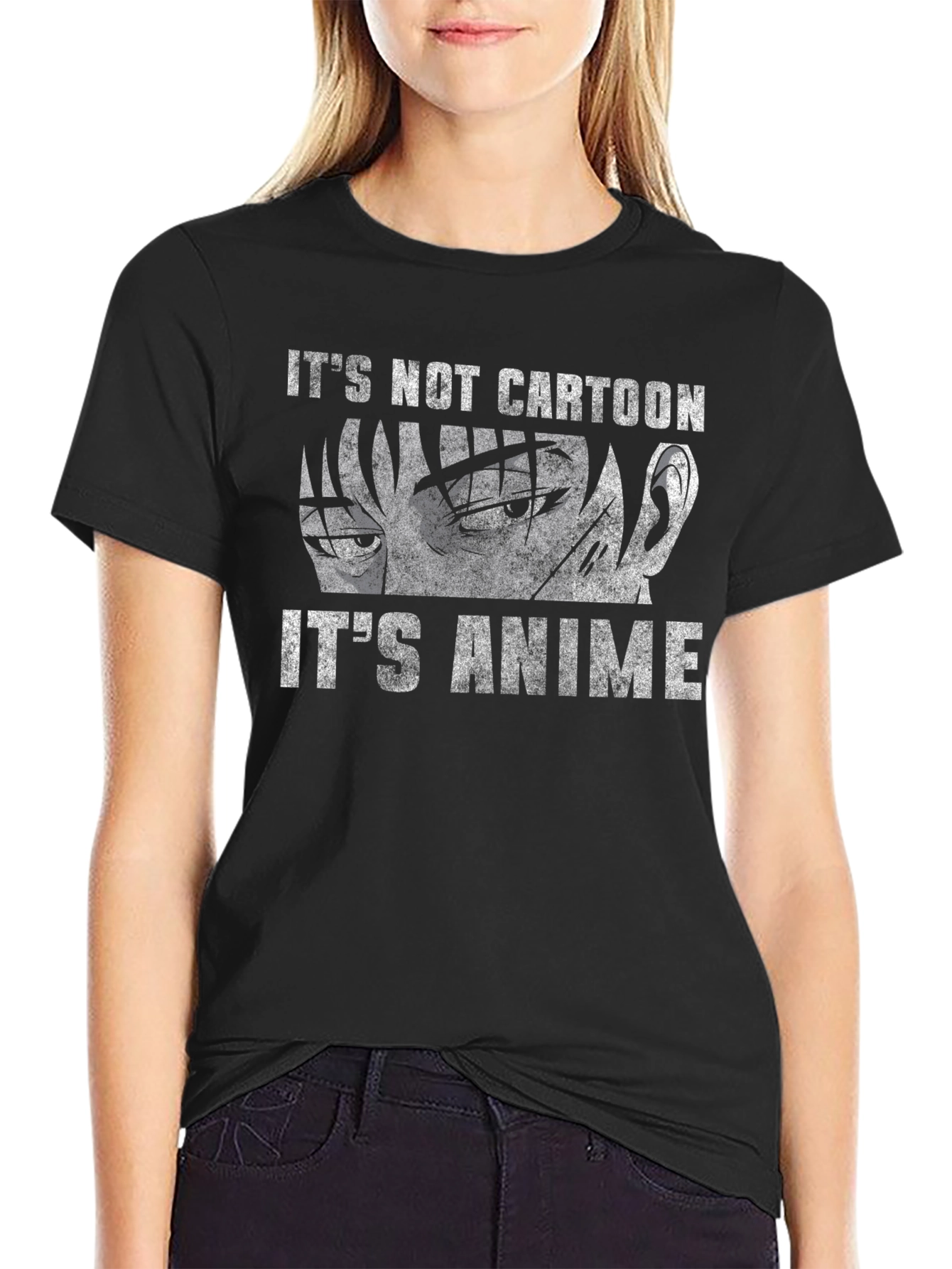 Its Not Cartoon Its Anime T-Shirt - Black