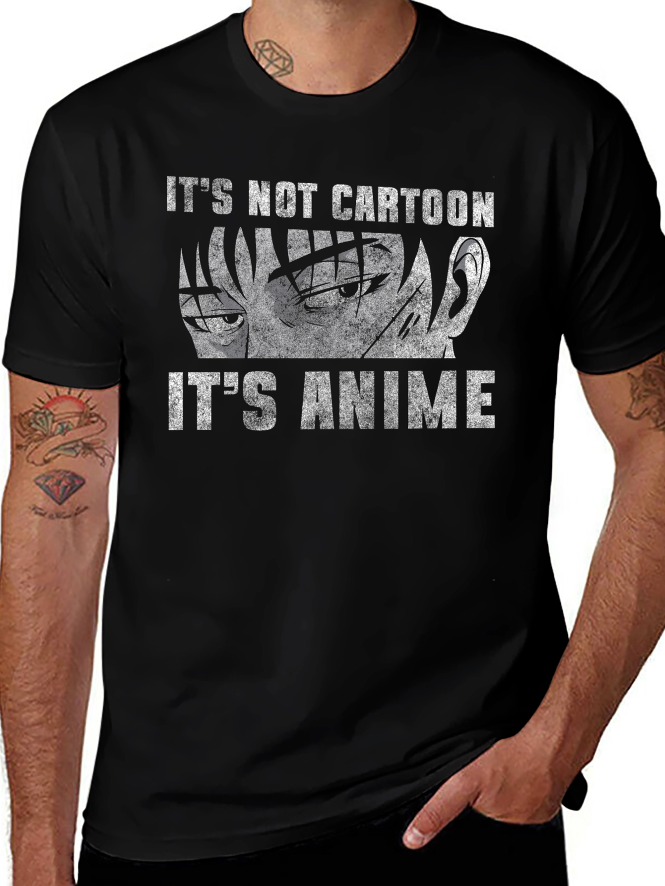 Its Not Cartoon Its Anime T-Shirt - Black