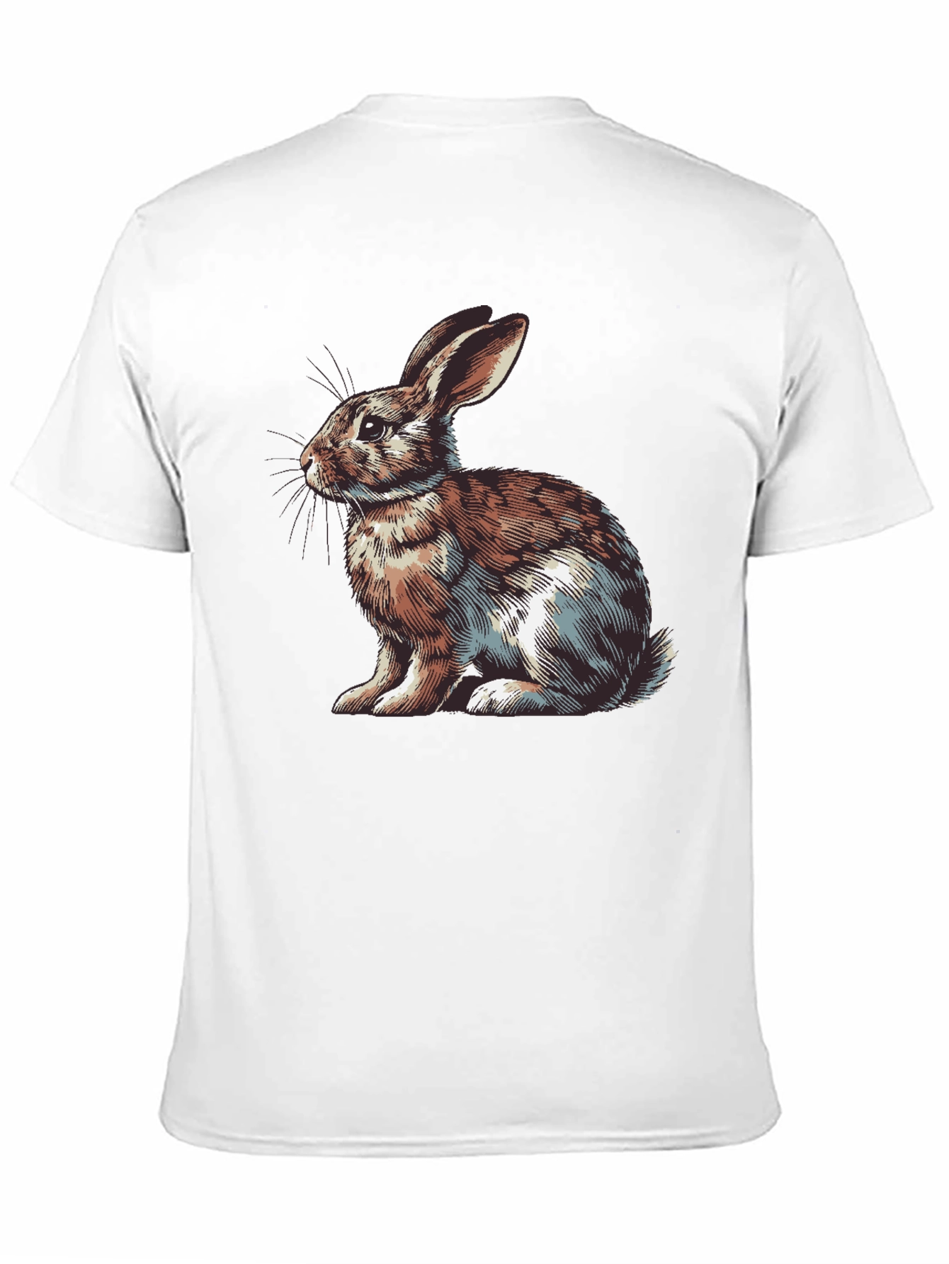 Rabbit Graphic Print Tee - Mens Casual Black T-Shirt