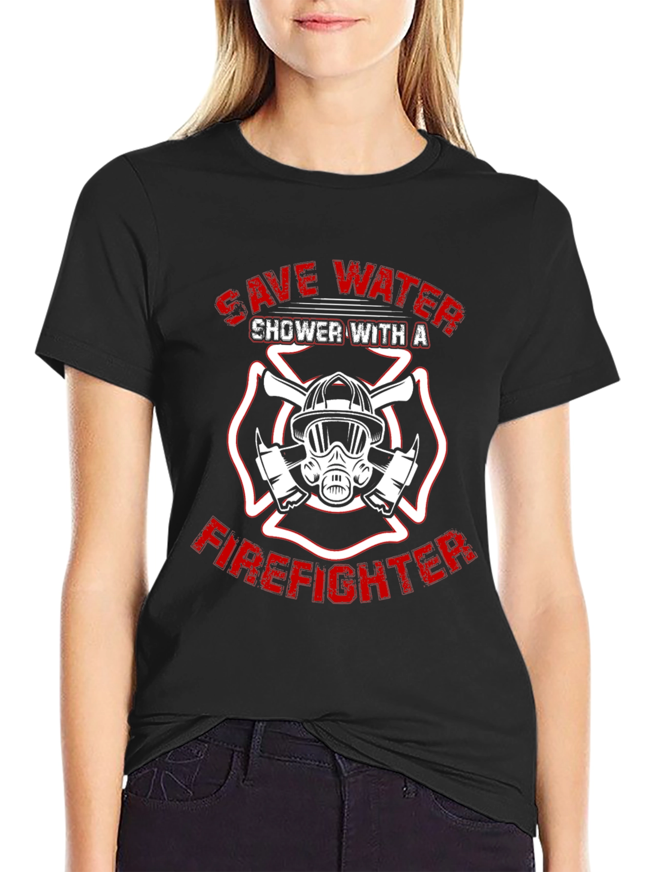 Save Water Shower with a Firefighter T-Shirt