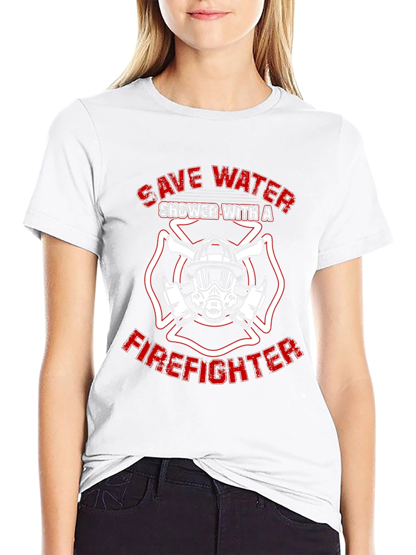 Save Water Shower with a Firefighter T-Shirt