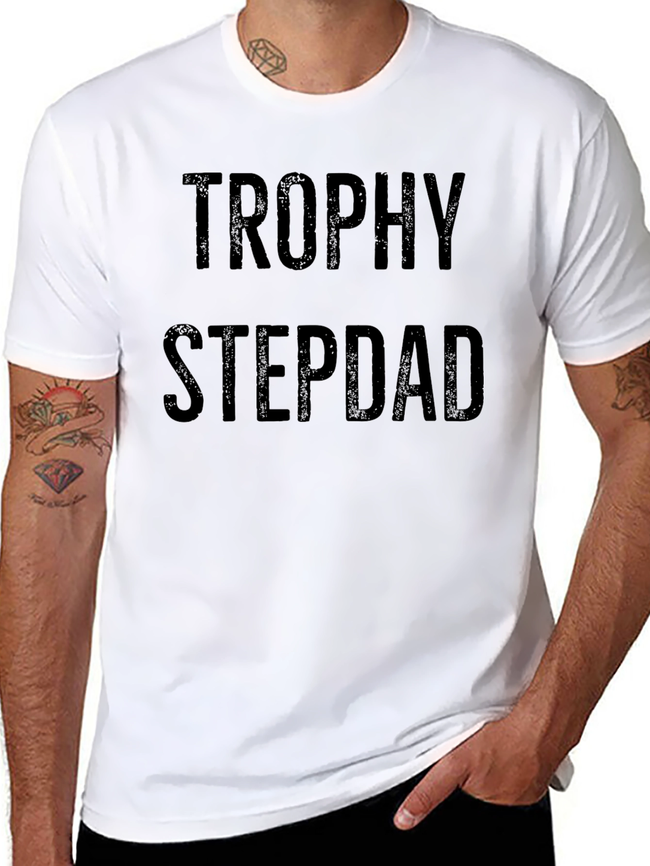 Trophy Stepdad Graphic Tee - Black