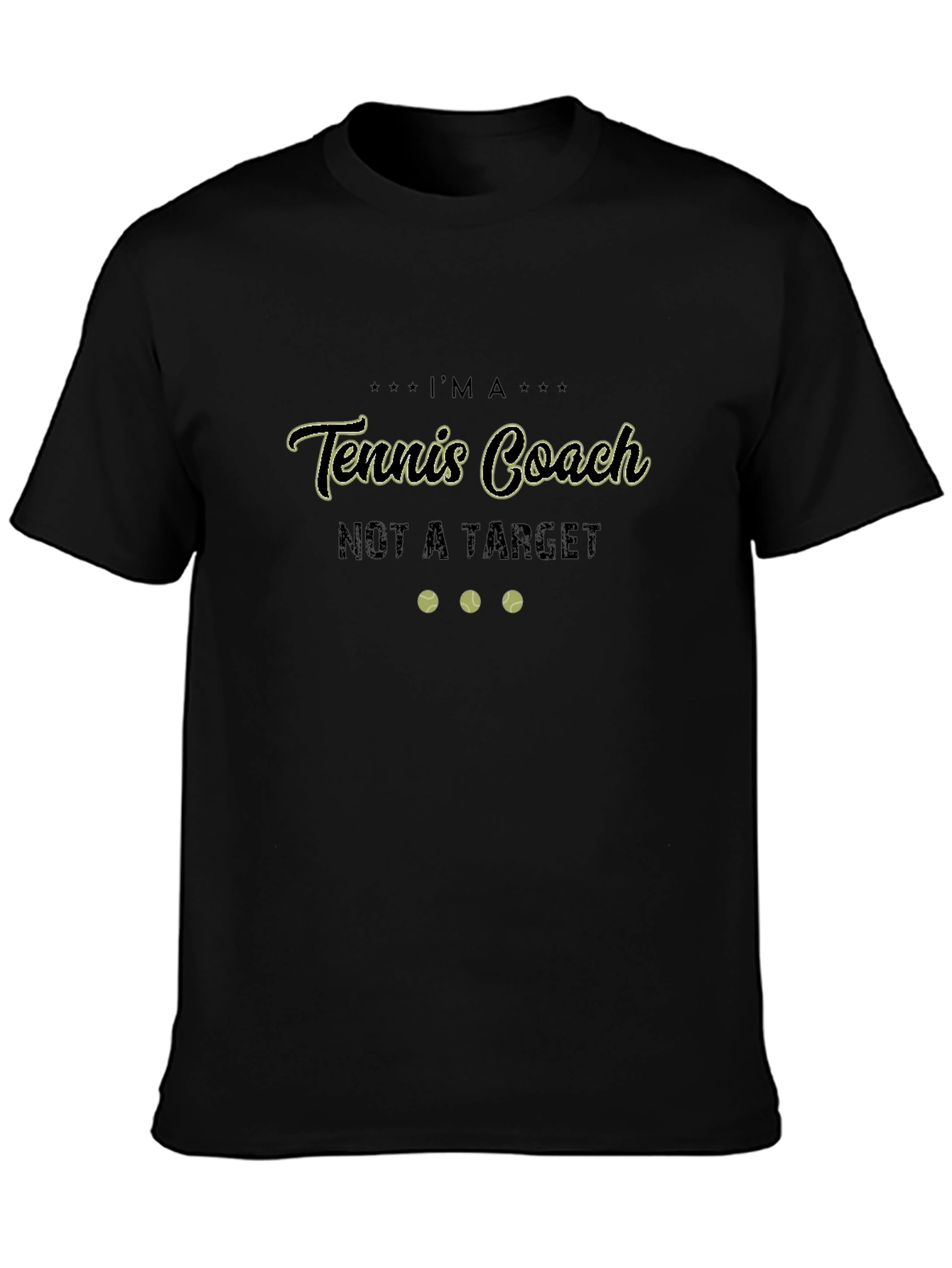 Tennis Coach T-Shirt - Black Graphic Tee
