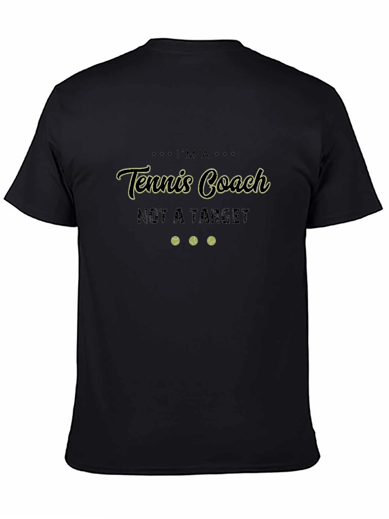 Tennis Coach T-Shirt - Black Graphic Tee