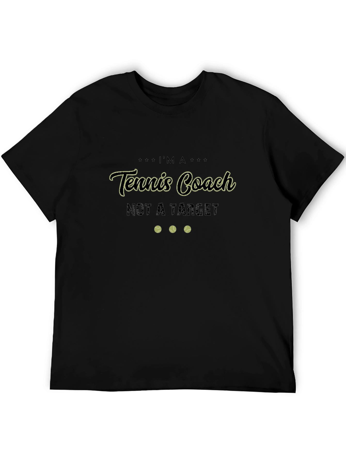 Tennis Coach T-Shirt - Black Graphic Tee