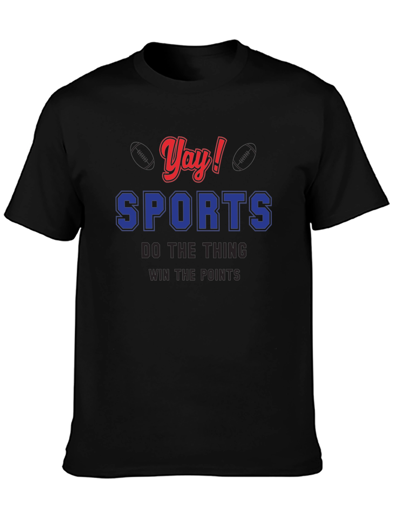 Yay! Sports T-Shirt - Black Cotton Tee