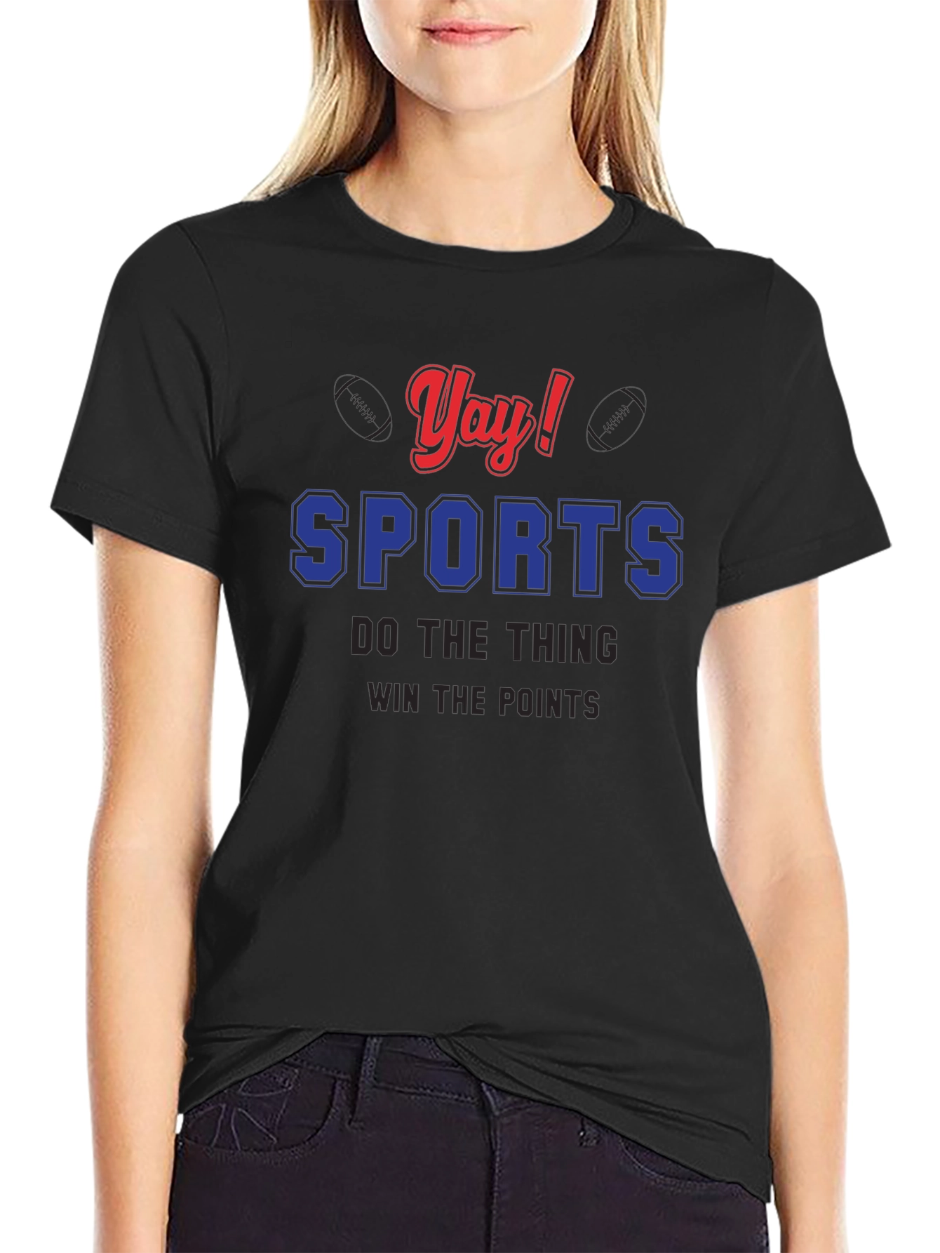 Yay! Sports T-Shirt - Black Cotton Tee