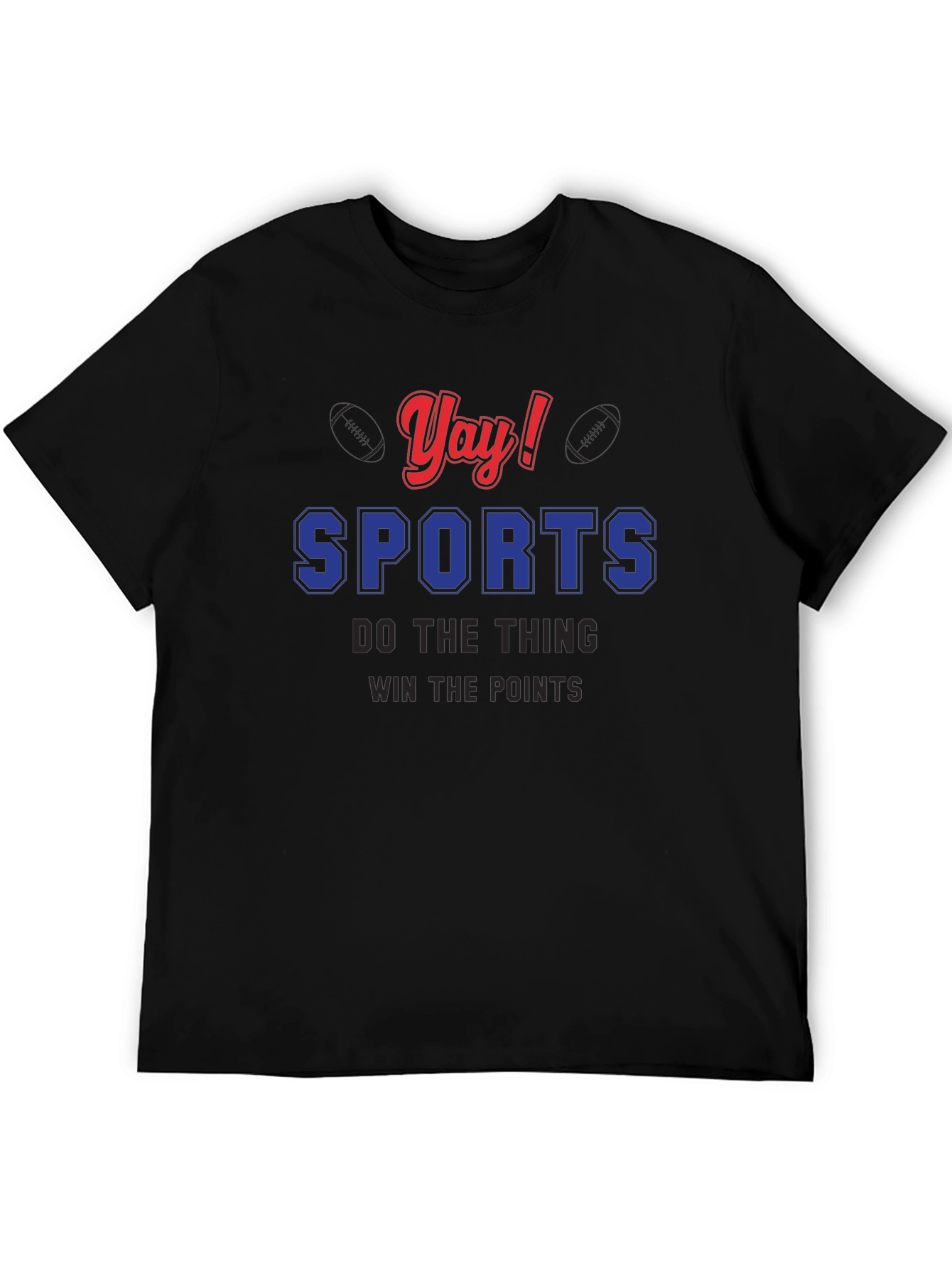 Yay! Sports T-Shirt - Black Cotton Tee