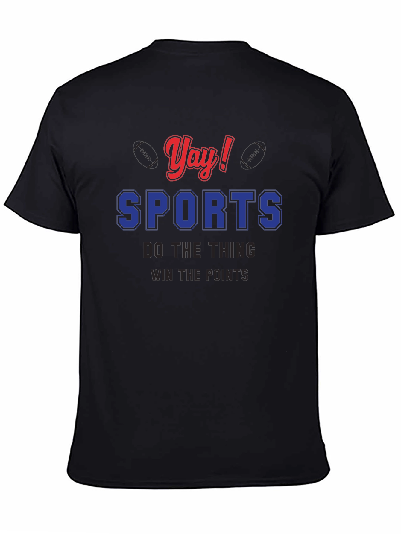 Yay! Sports T-Shirt - Black Cotton Tee