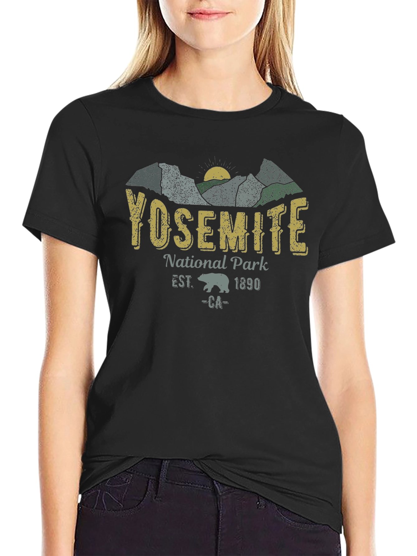Yosemite National Park Black T-Shirt