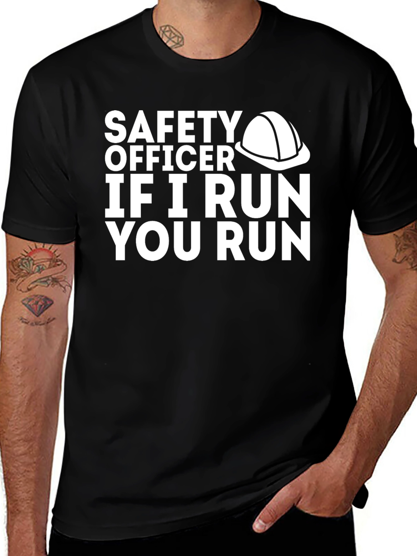 Safety Officer If I Run You Run Graphic T-Shirt