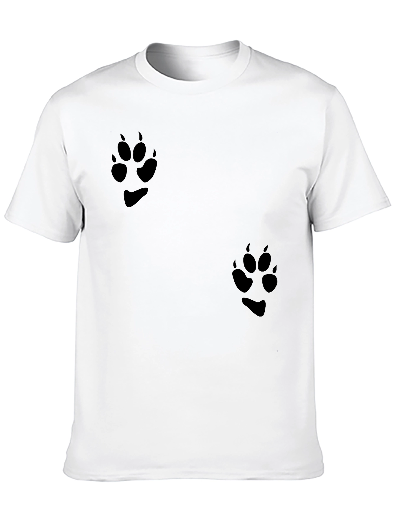Black T-Shirt with Paw Print Design