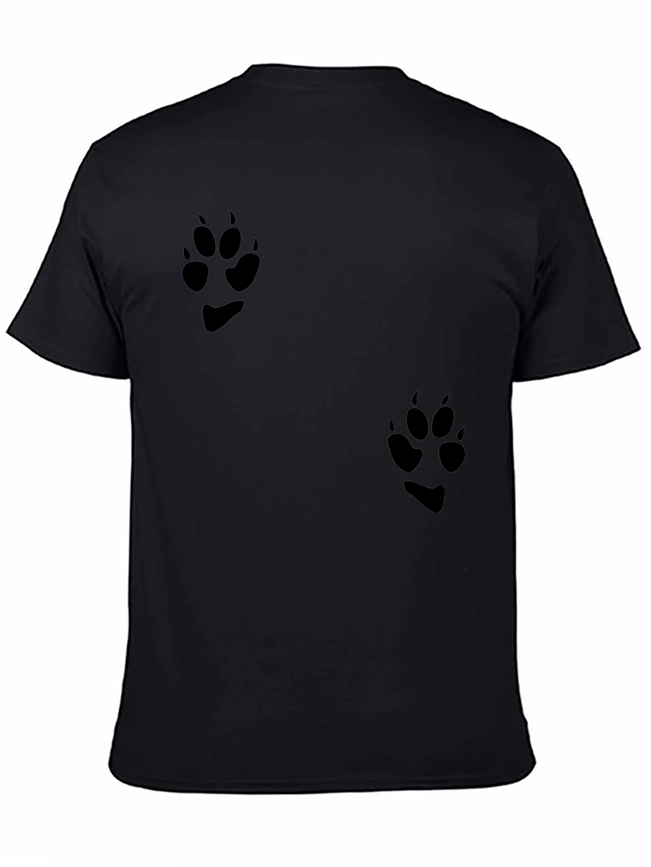 Black T-Shirt with Paw Print Design