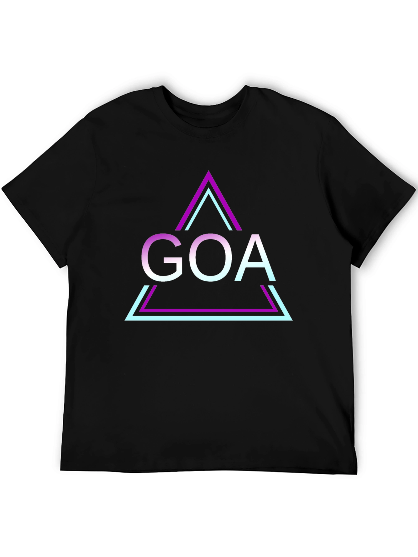 Retro Goa Triangle T-Shirt - Black Graphic Tee