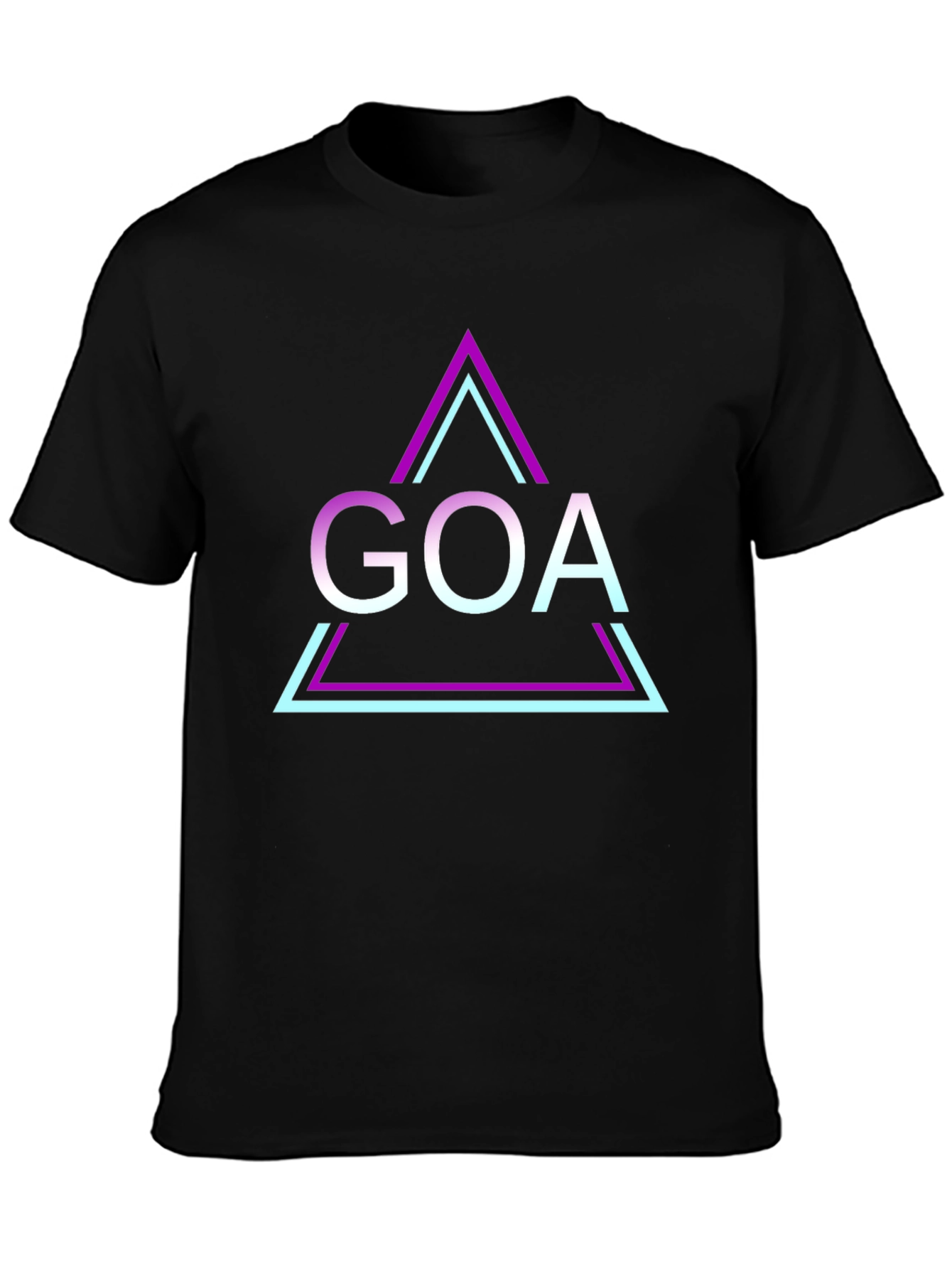 Retro Goa Triangle T-Shirt - Black Graphic Tee