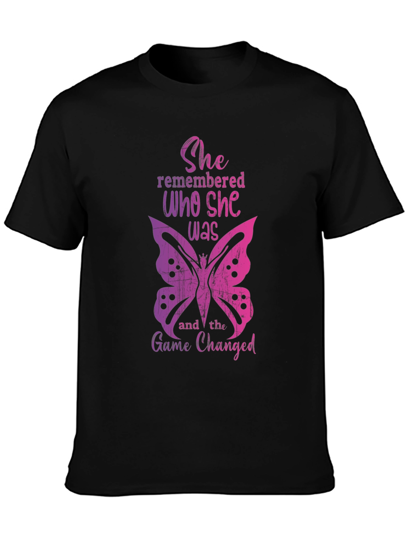 She Remembered Butterfly Graphic Tee - Empowering Womens T-Shirt