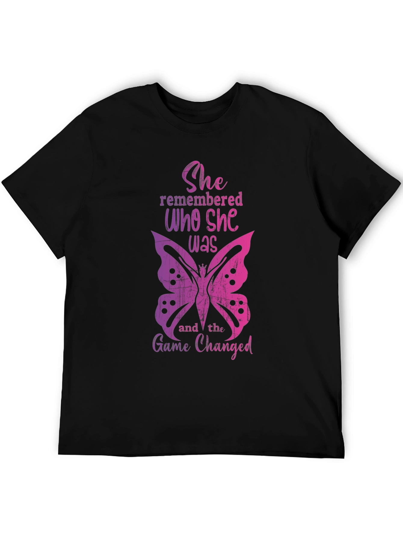 She Remembered Butterfly Graphic Tee - Empowering Womens T-Shirt