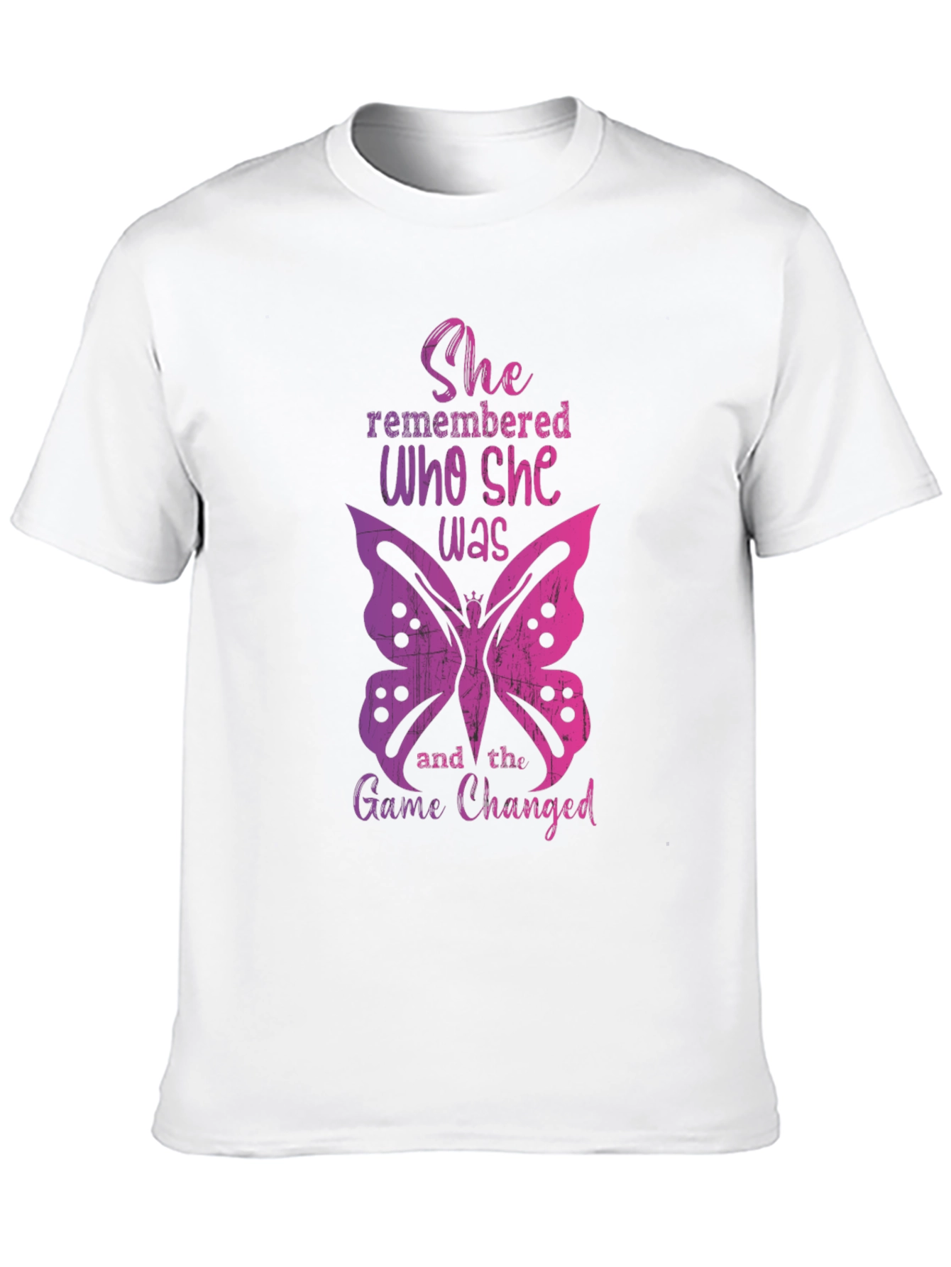 She Remembered Butterfly Graphic Tee - Empowering Womens T-Shirt