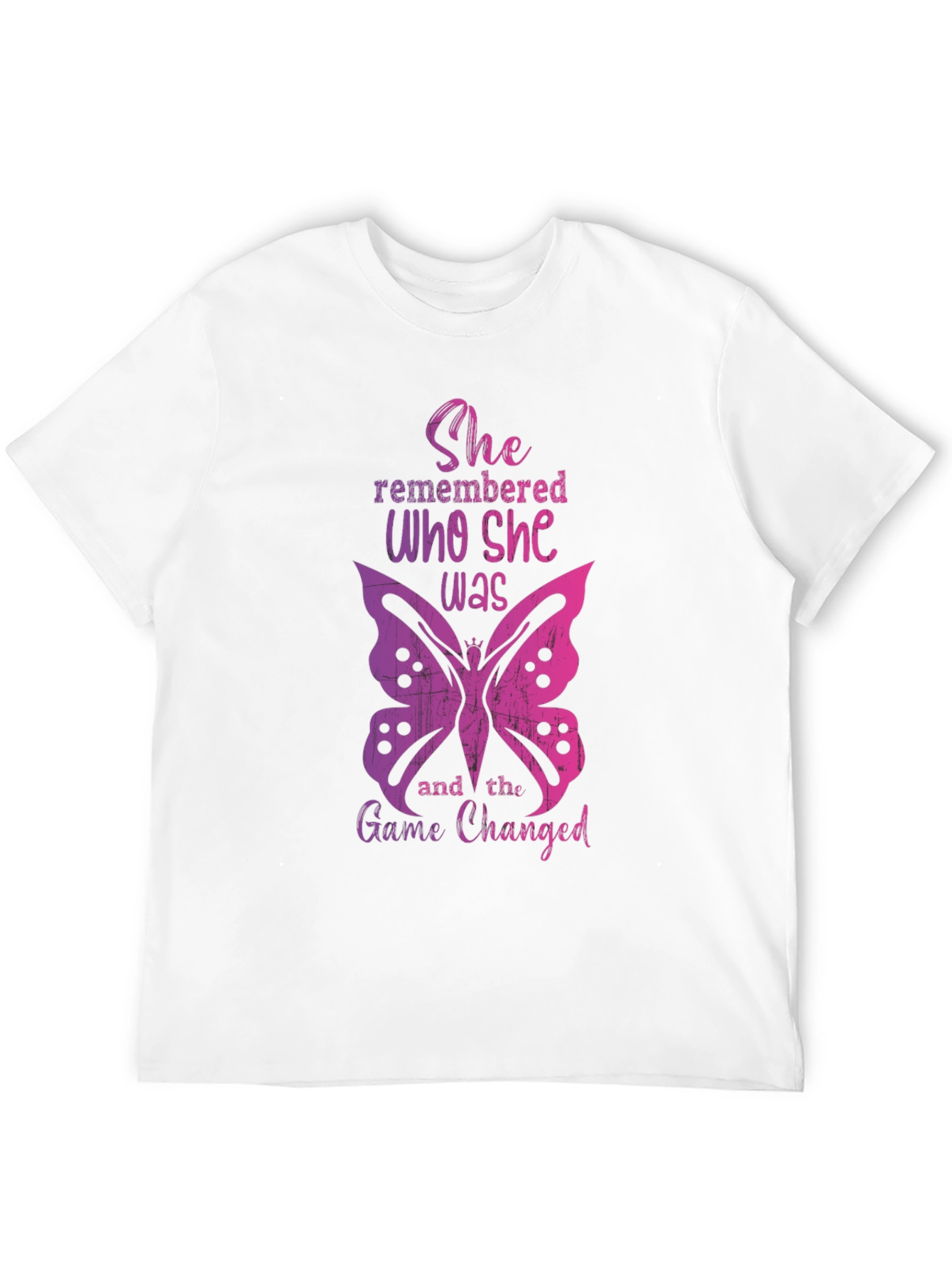 She Remembered Butterfly Graphic Tee - Empowering Womens T-Shirt