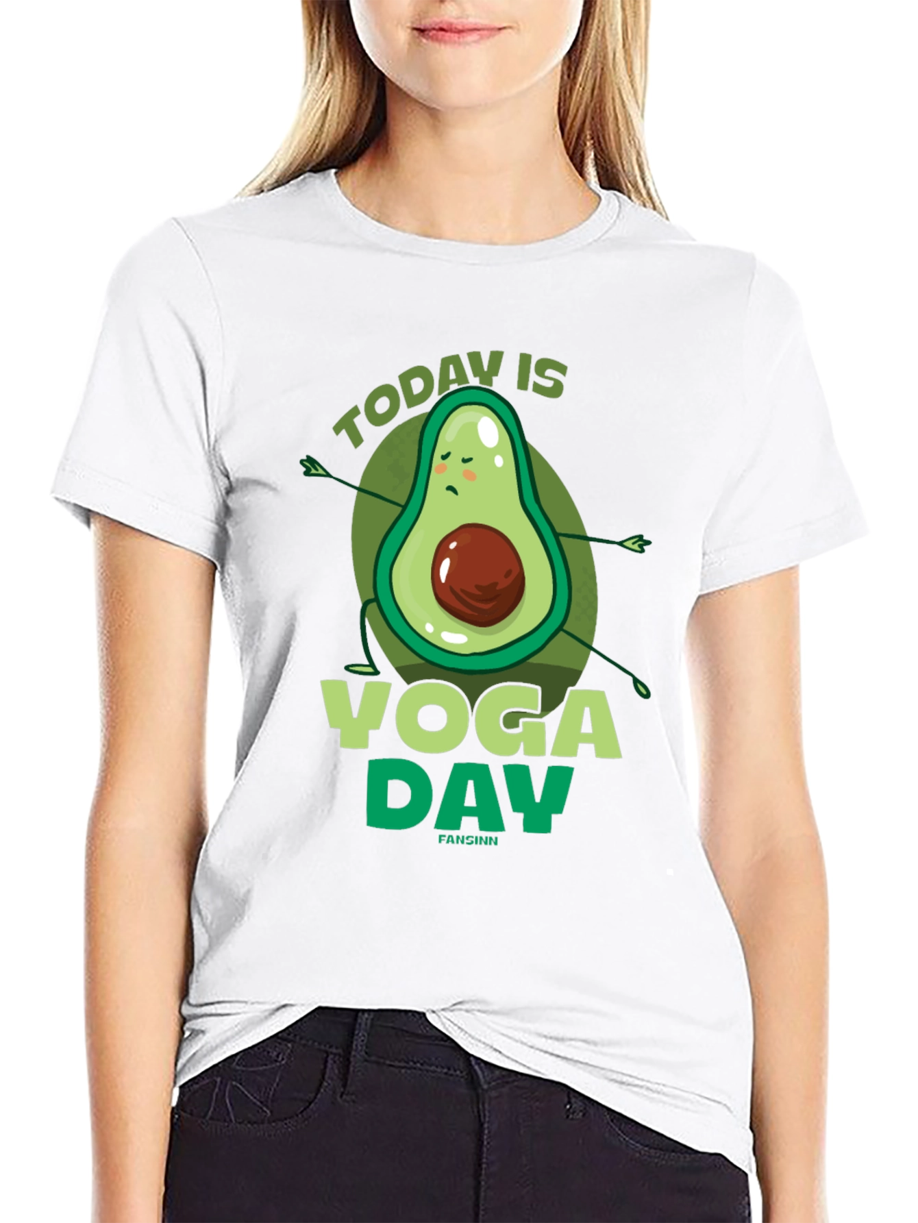 Yoga Avocado Black T-Shirt - Today is Yoga Day