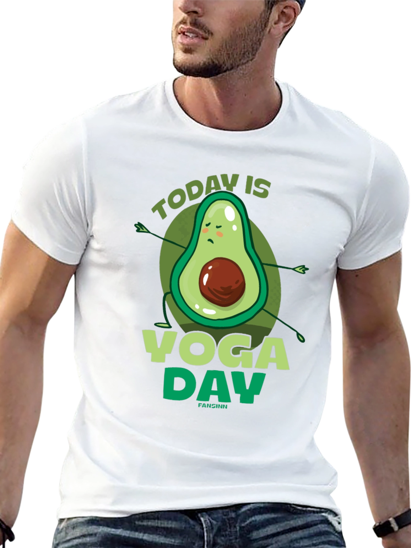 Yoga Avocado Black T-Shirt - Today is Yoga Day