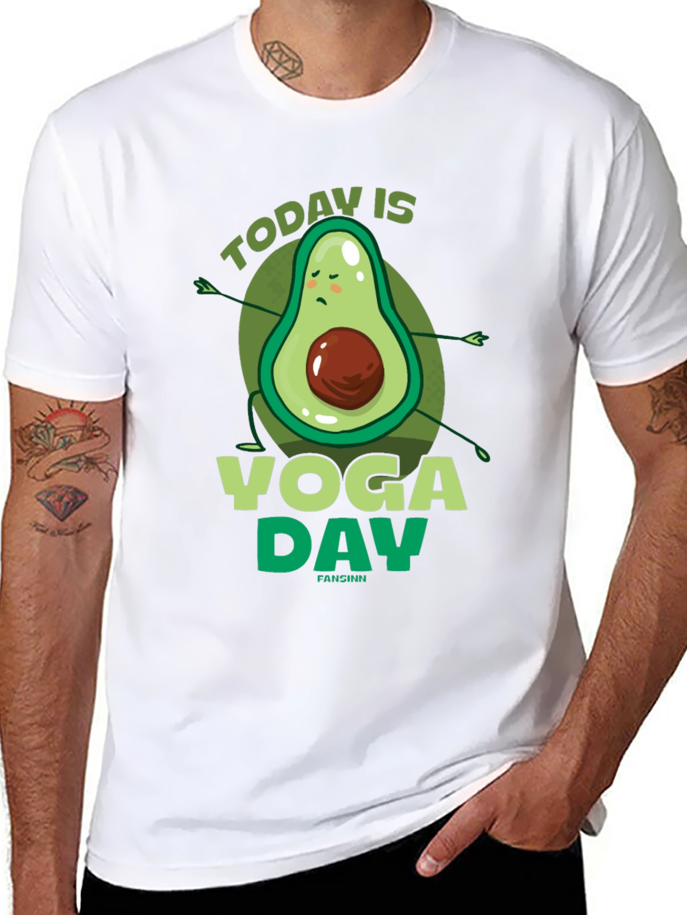 Yoga Avocado Black T-Shirt - Today is Yoga Day