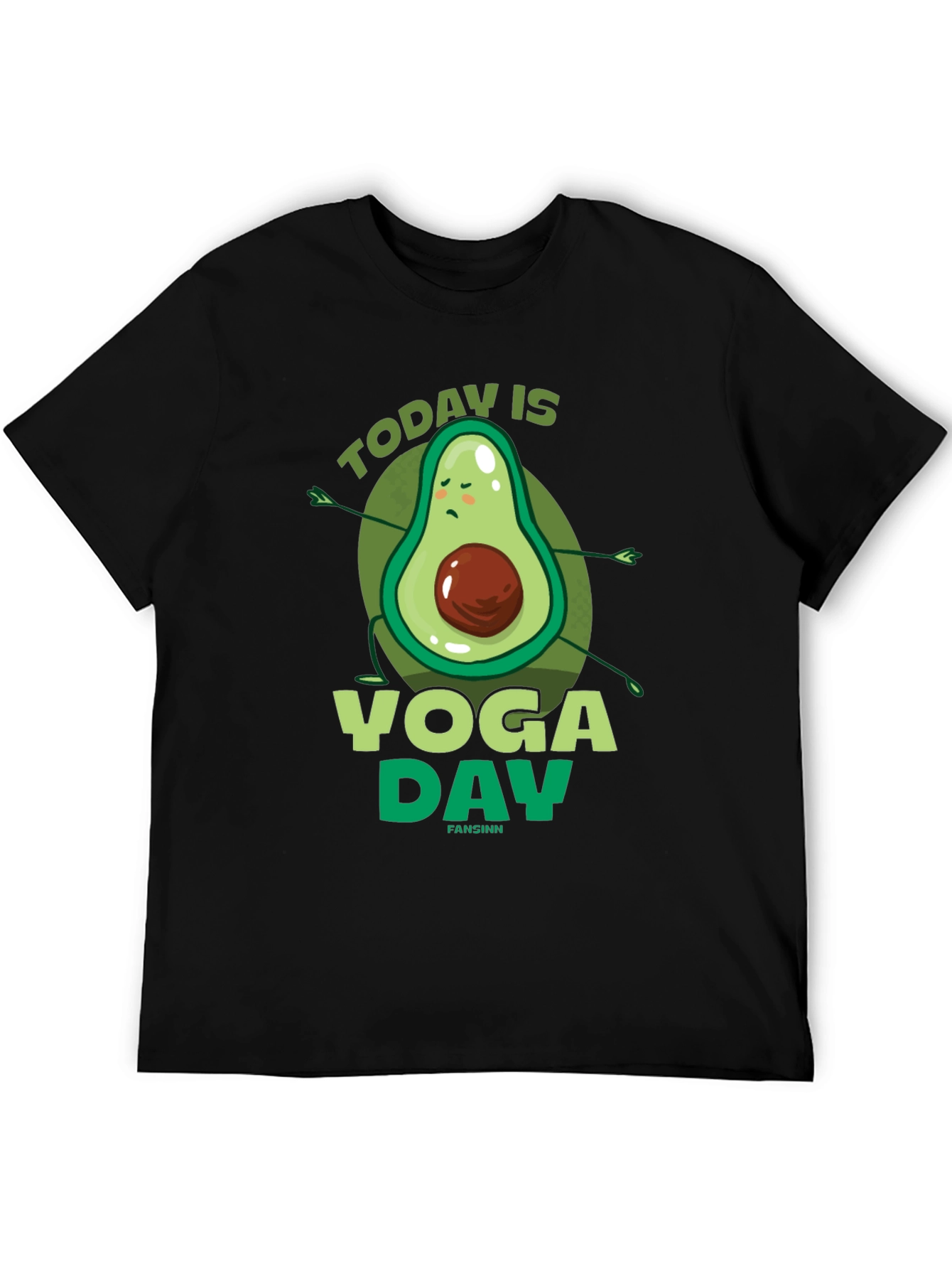 Yoga Avocado Black T-Shirt - Today is Yoga Day
