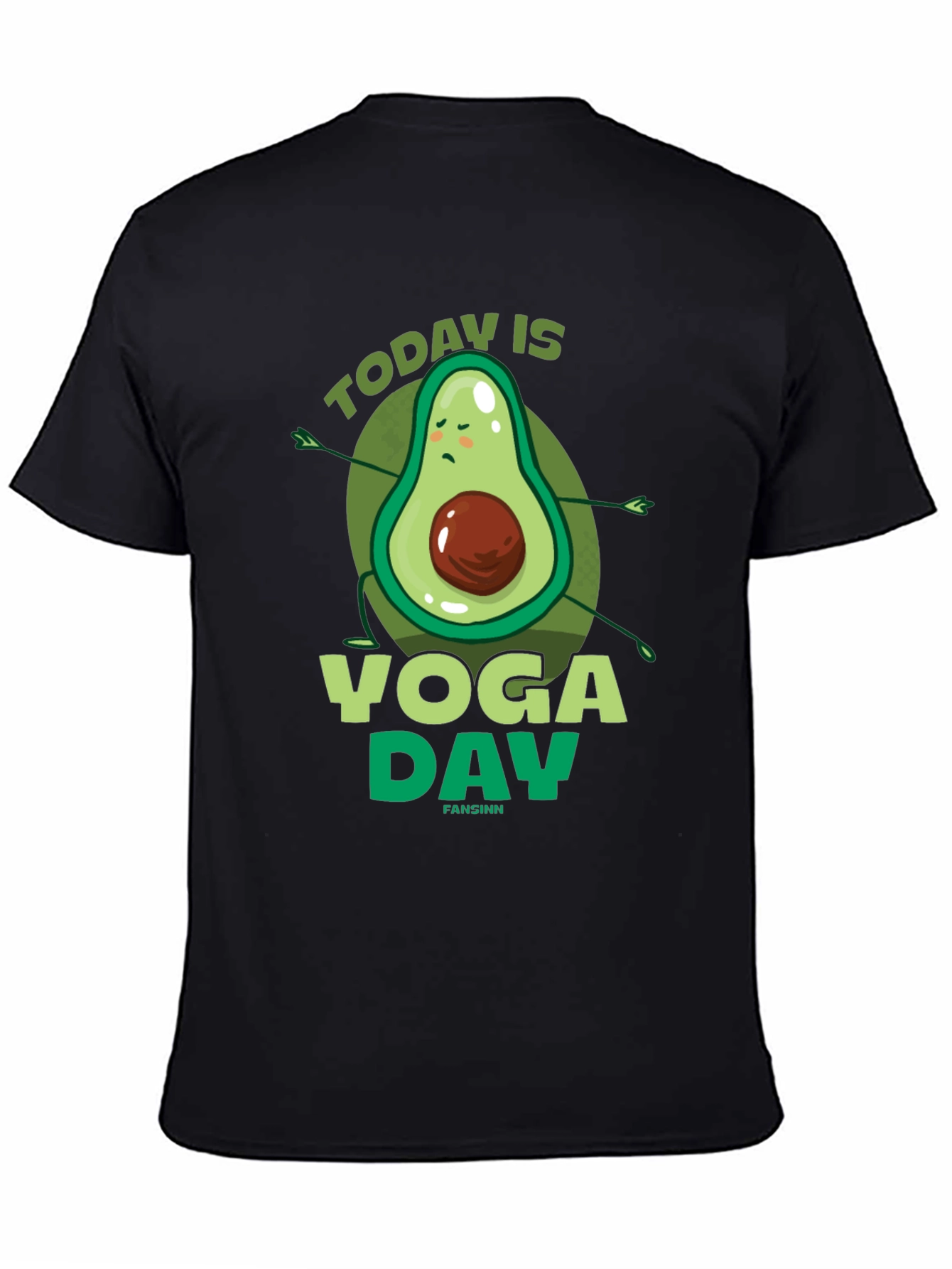 Yoga Avocado Black T-Shirt - Today is Yoga Day