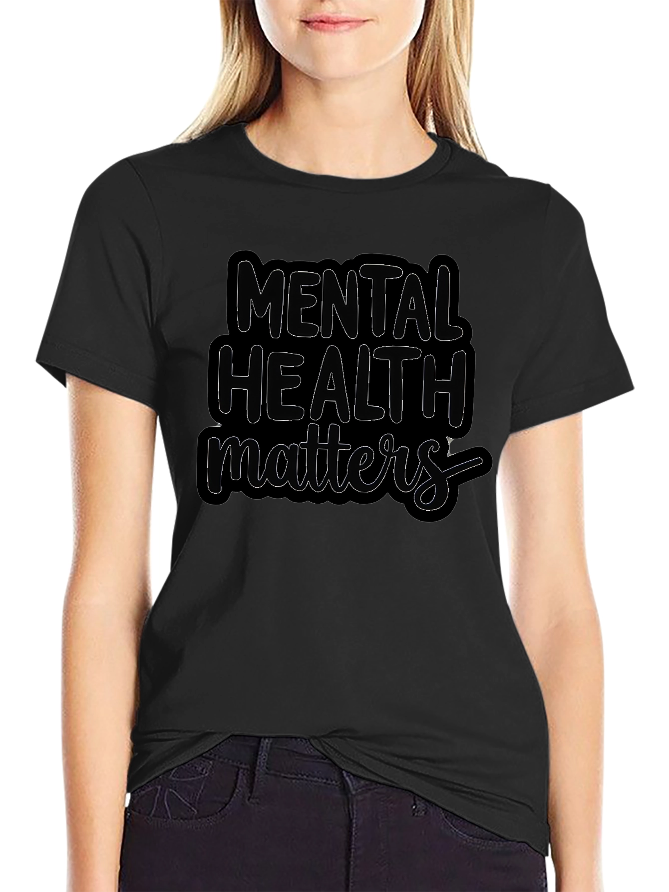 Mental Health Matters Black Graphic T-Shirt