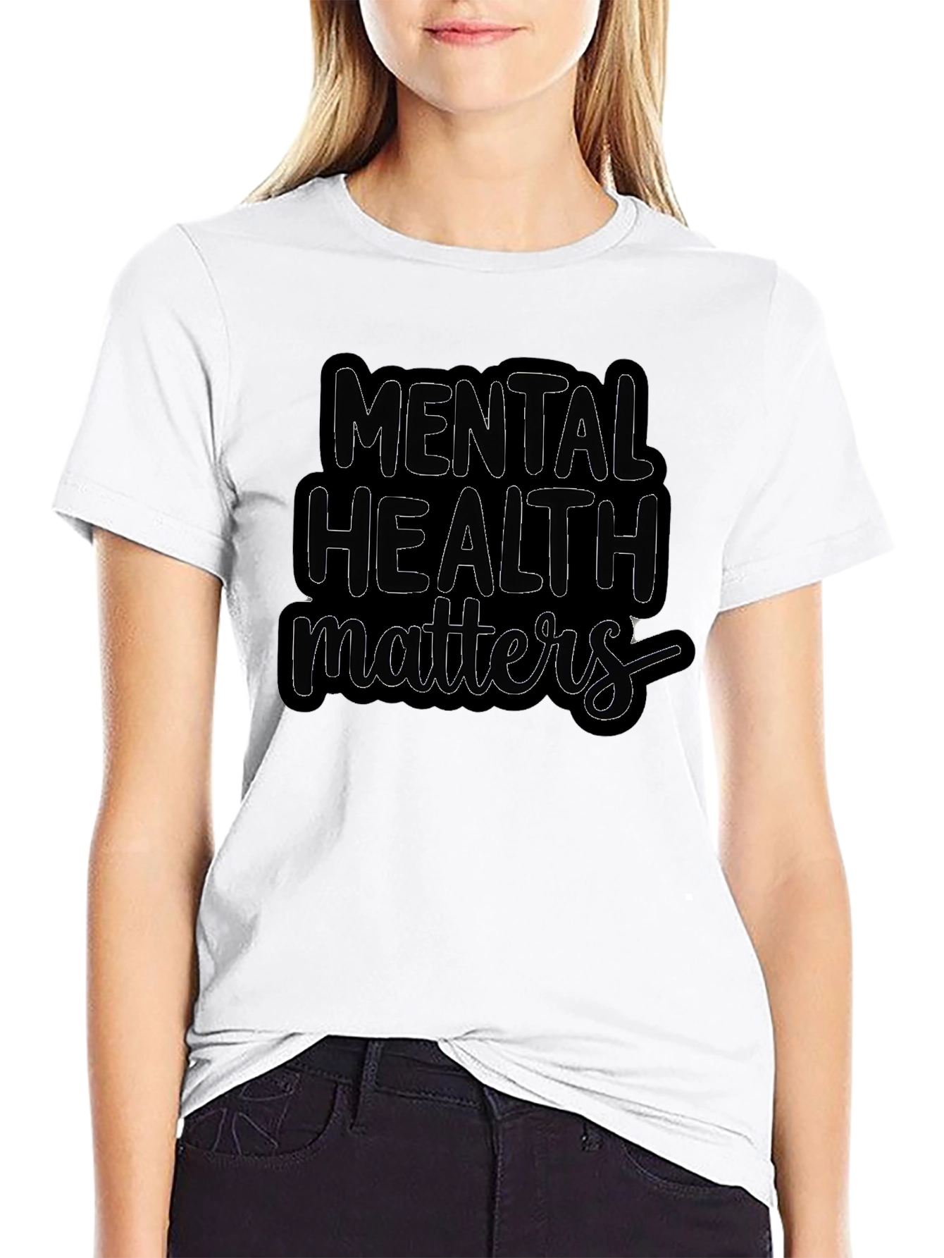 Mental Health Matters Black Graphic T-Shirt