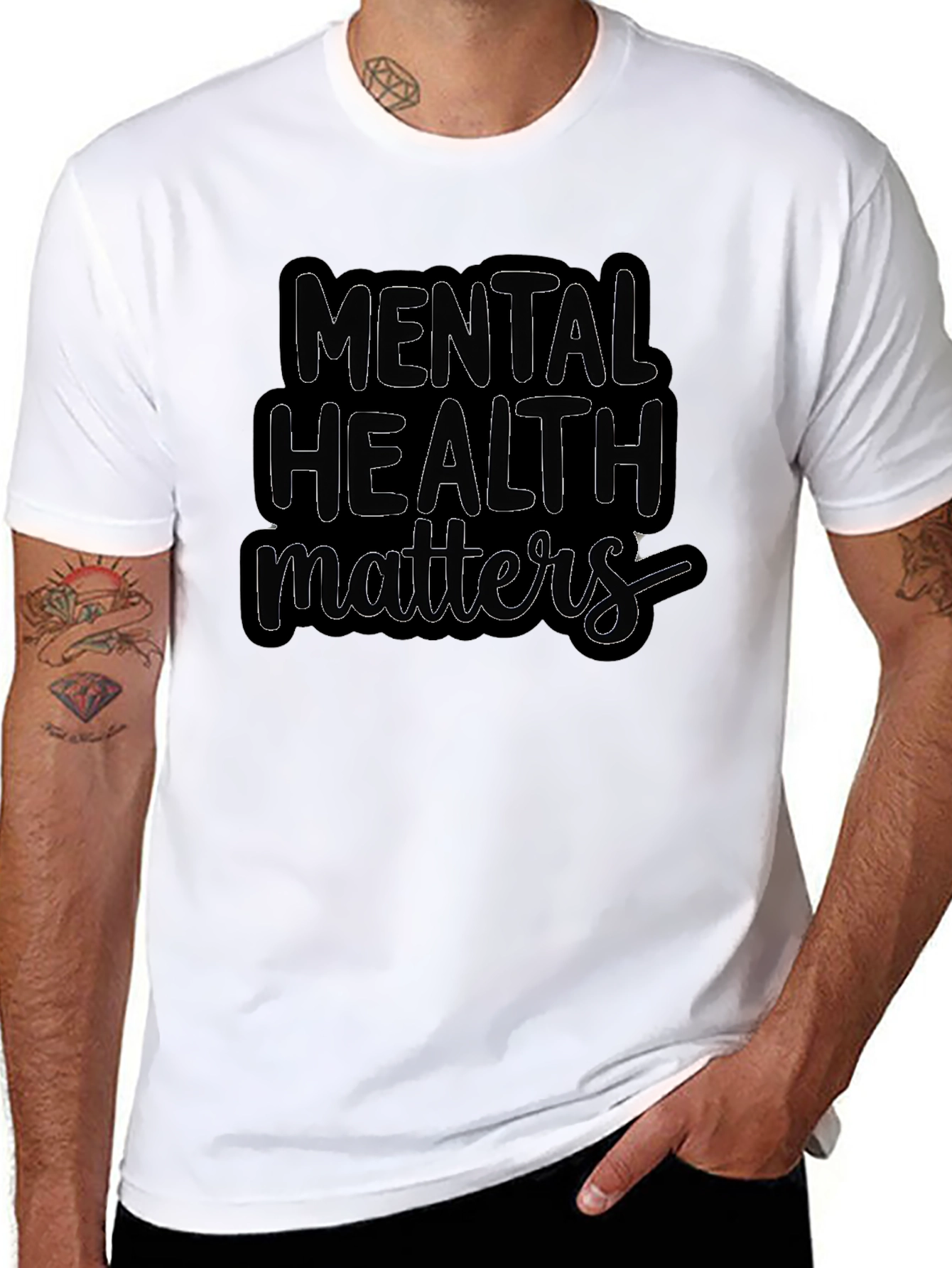 Mental Health Matters Black Graphic T-Shirt