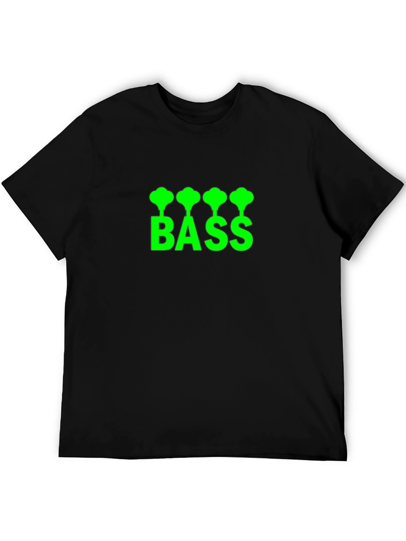 Bass Guitar T-Shirt - Green Graphic Print