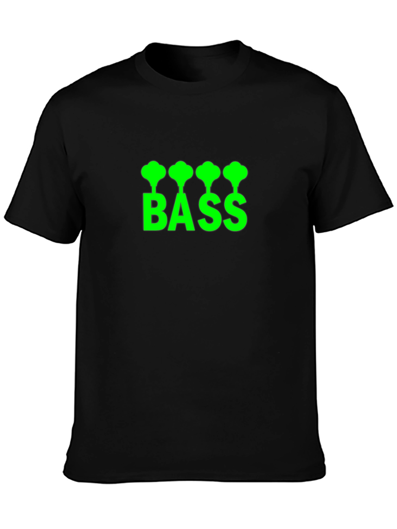 Bass Guitar T-Shirt - Green Graphic Print