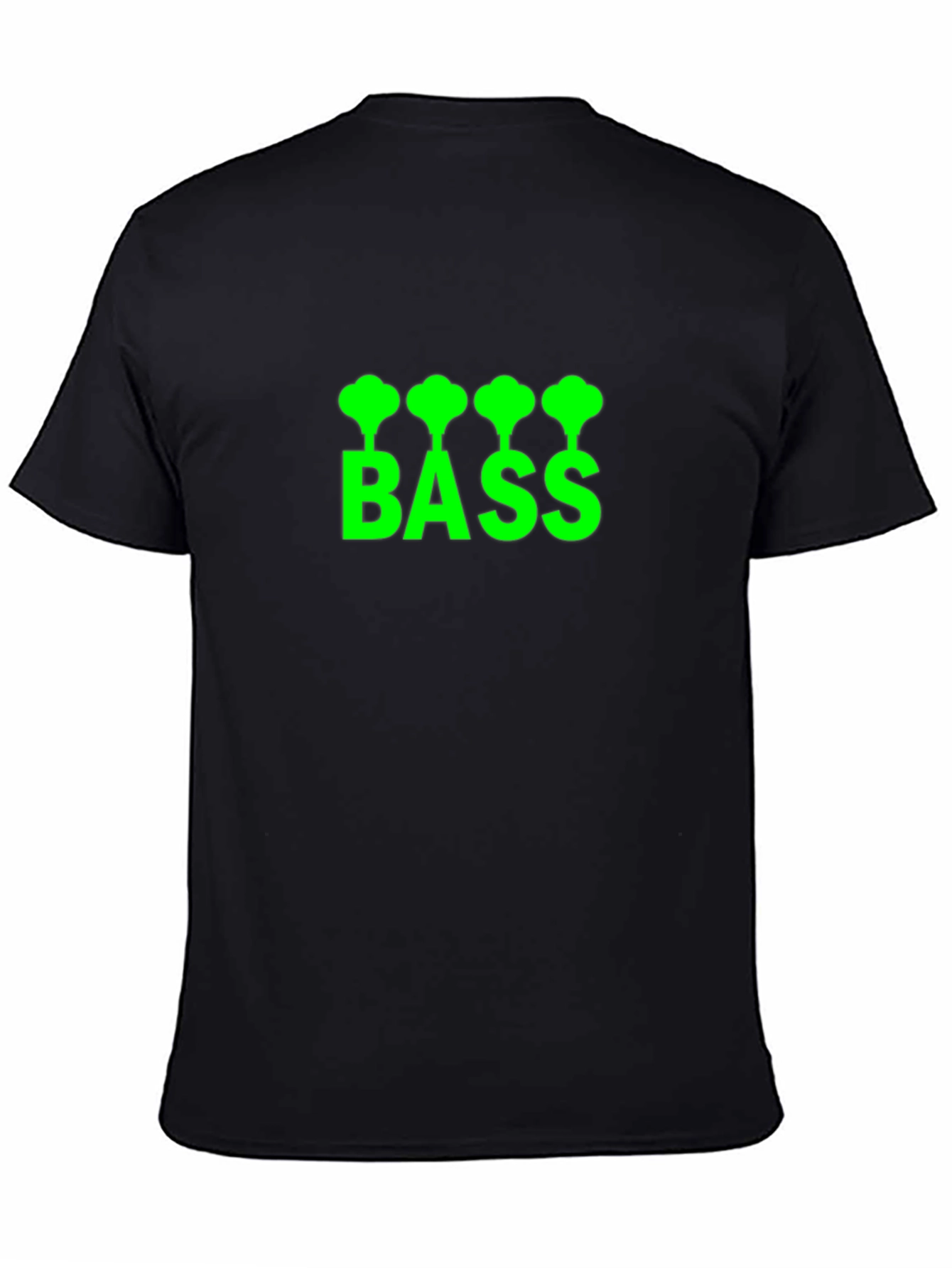 Bass Guitar T-Shirt - Green Graphic Print