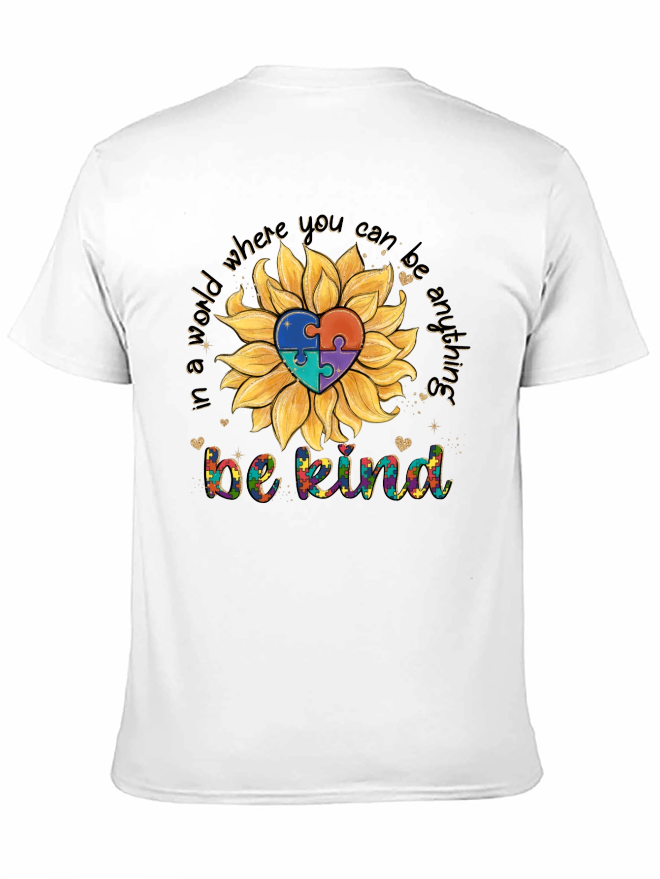 Sunflower Autism Awareness T-Shirt - Be Kind Tee