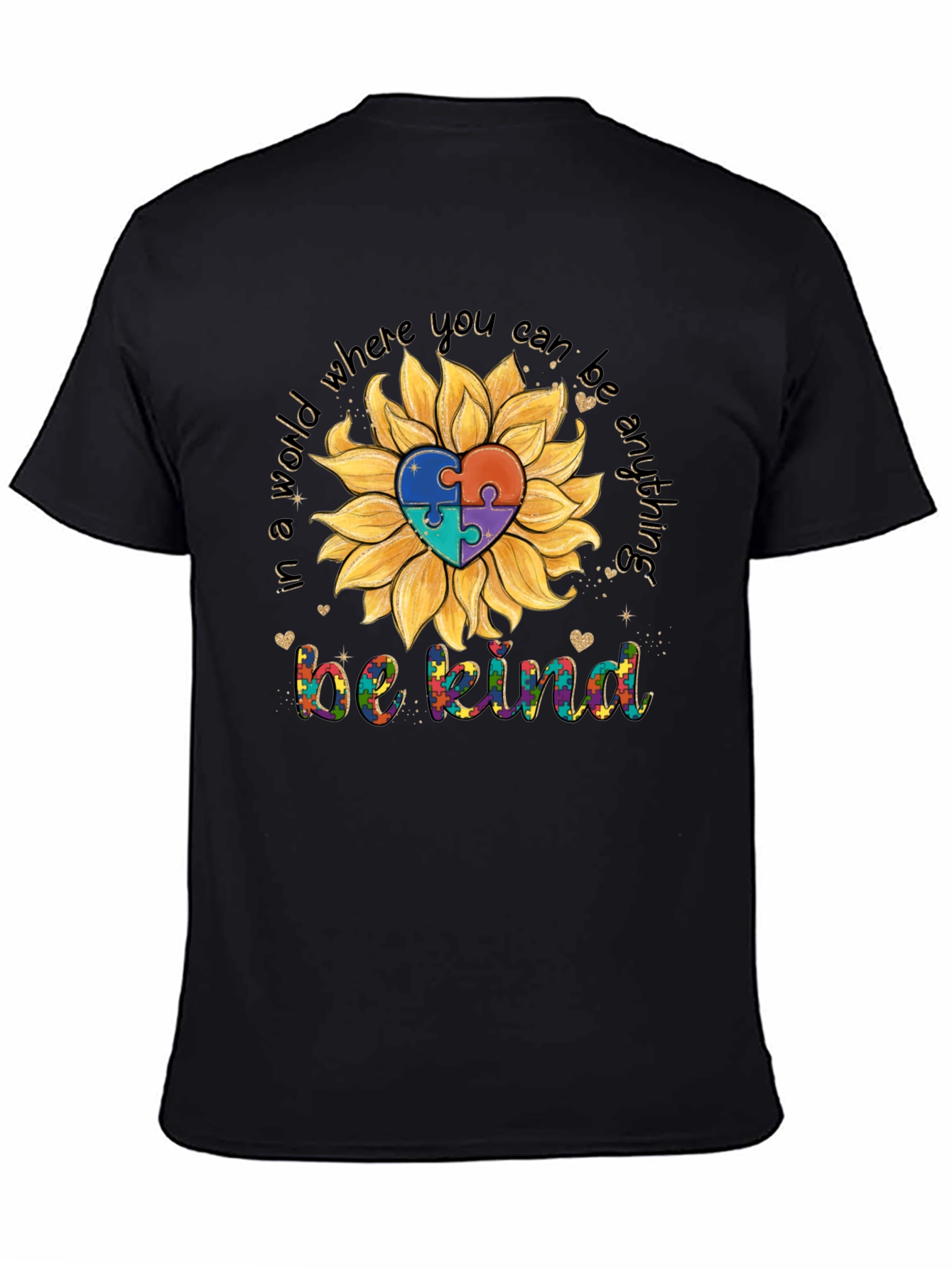 Sunflower Autism Awareness T-Shirt - Be Kind Tee