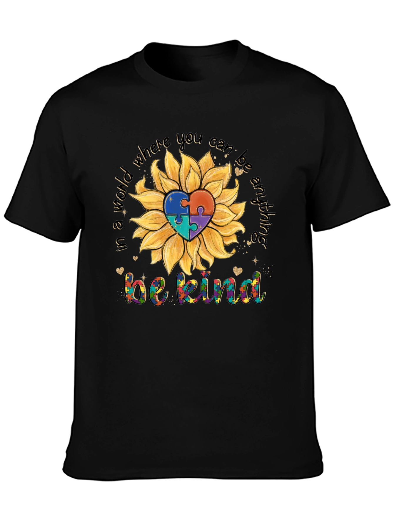 Sunflower Autism Awareness T-Shirt - Be Kind Tee