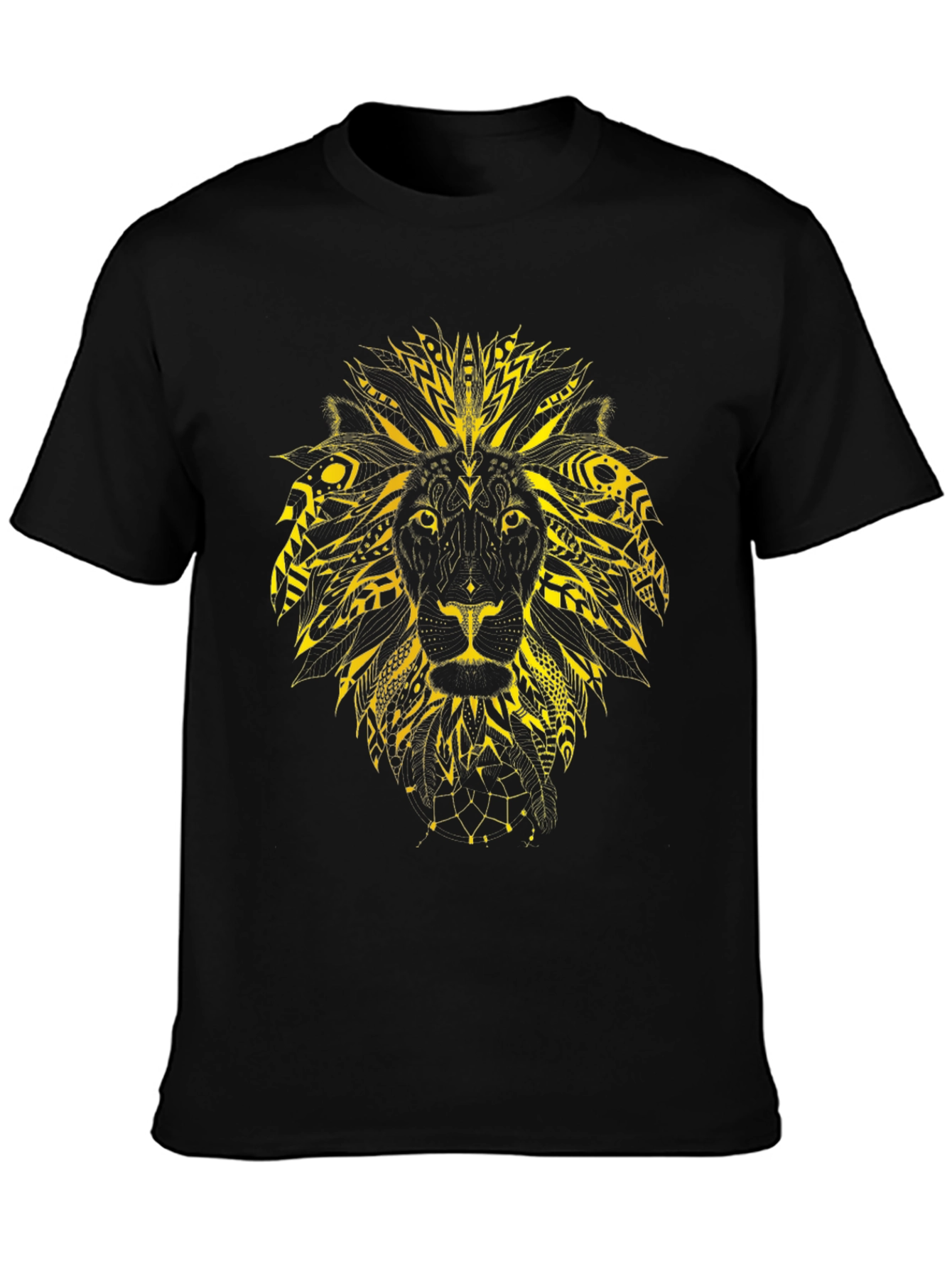 Lion Graphic Print Black Tee