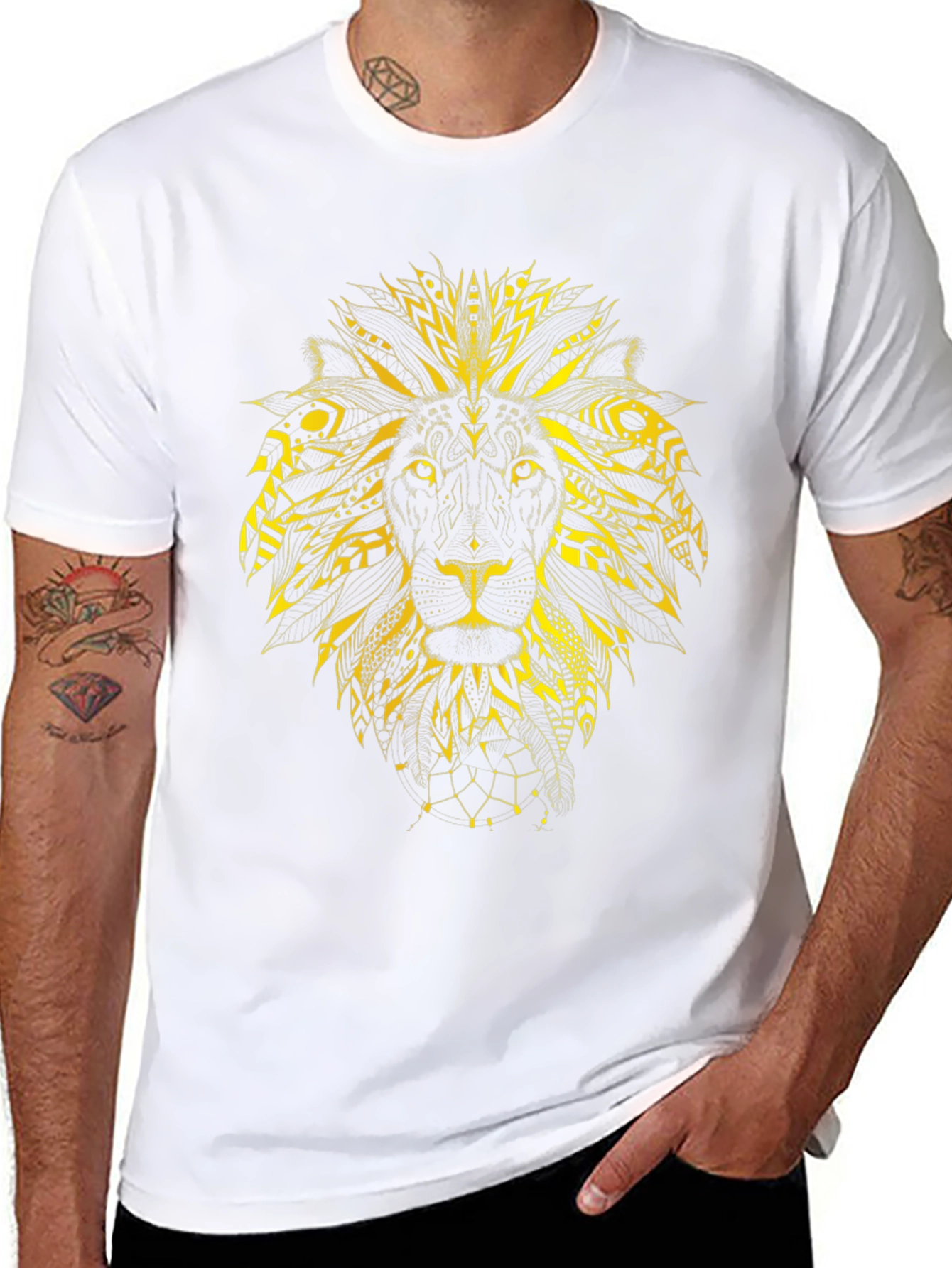 Lion Graphic Print Black Tee