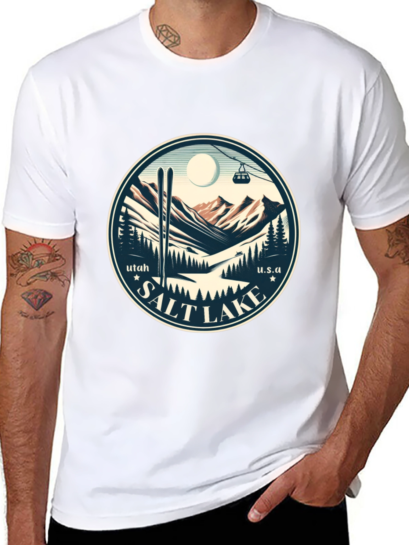 Salt Lake Utah Ski Scene Graphic Tee