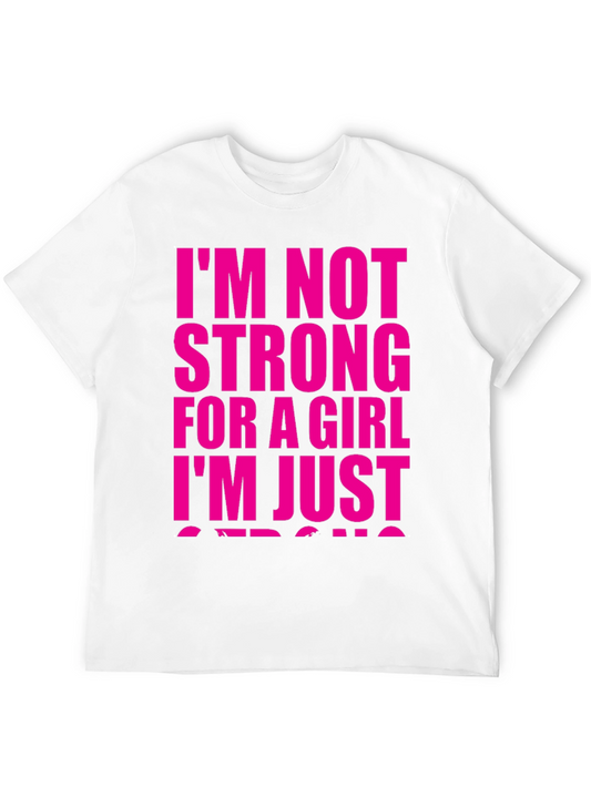 Strong Girl Graphic Tee - Black Cotton Casual Shirt
