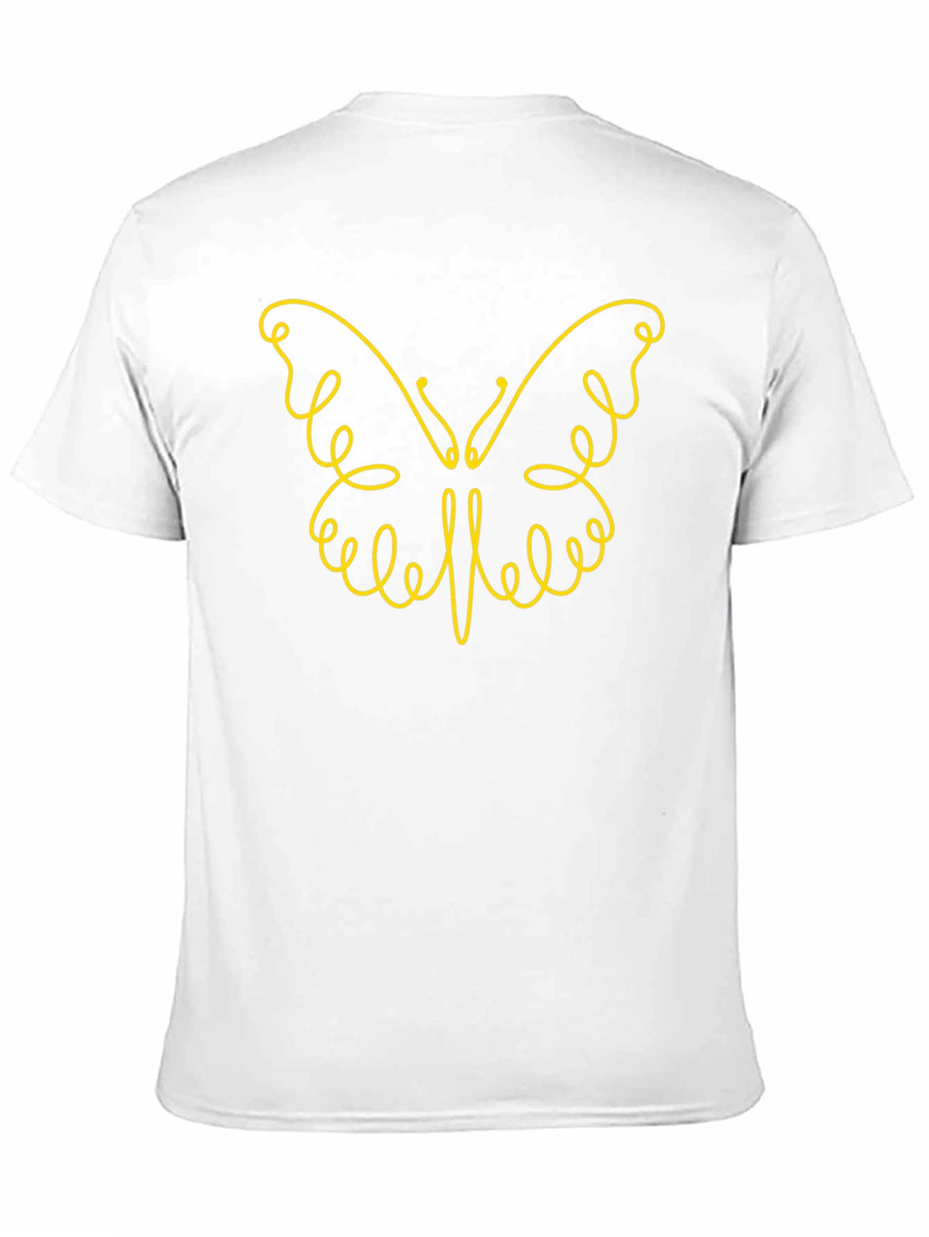 Stylish Black Tee with Butterfly Line Art