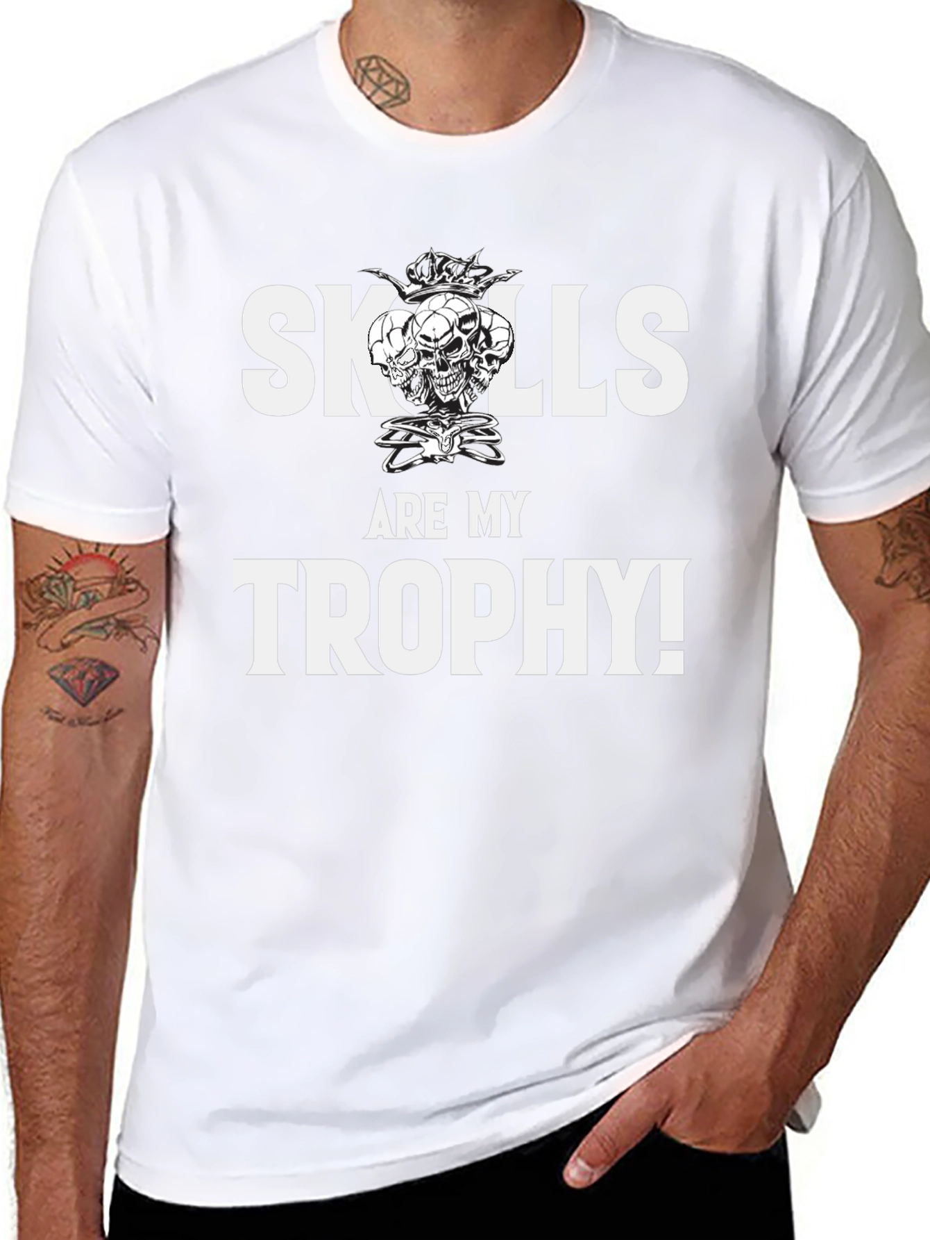 Skills Are My Trophy Graphic Tee - Black