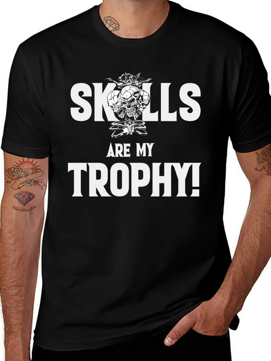 Skills Are My Trophy Graphic Tee - Black