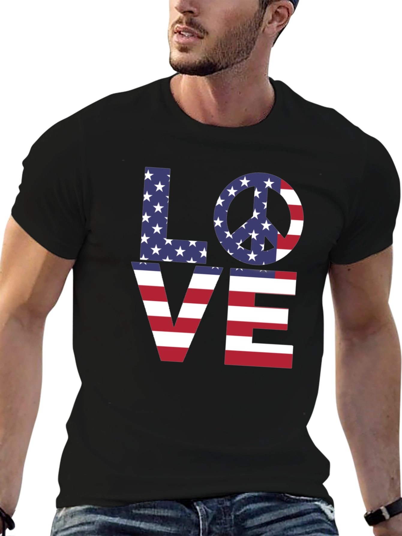 Patriotic Love Graphic T-Shirt - USA Pride Tee